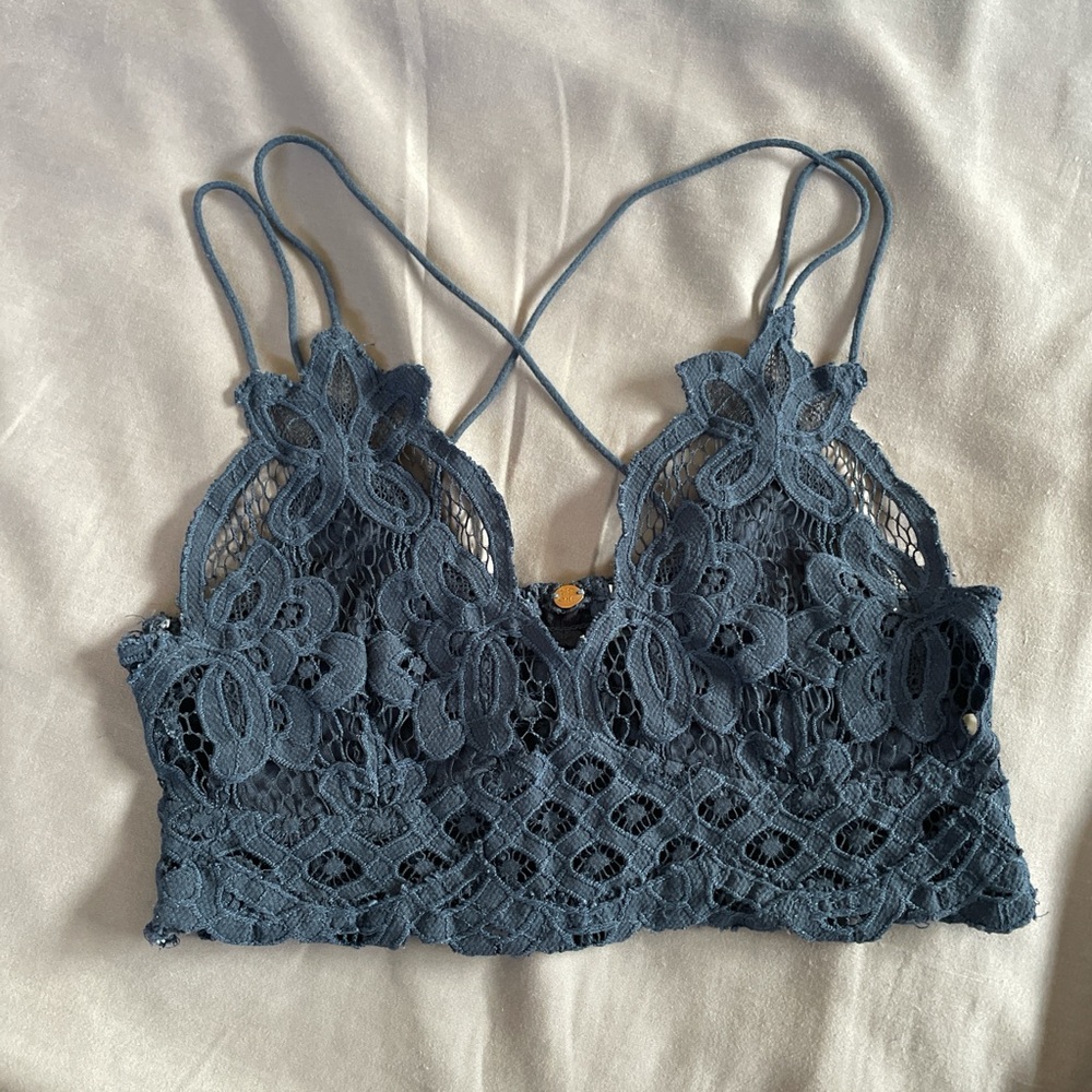 free people navy lace bralette